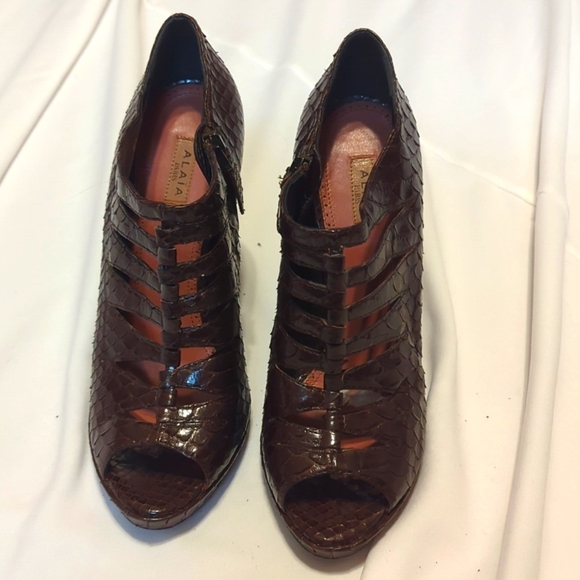 Alaia Brown Heels Size 37.5 - Picture 1 of 7